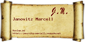 Janovitz Marcell névjegykártya